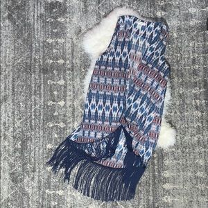 Ikat bohemian Boho Fringe Vest Love on a Hanger